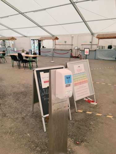 Tesla Giga Berlin Tent's Handwashing Area