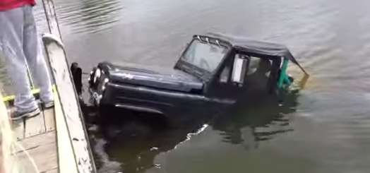 Jeep in water