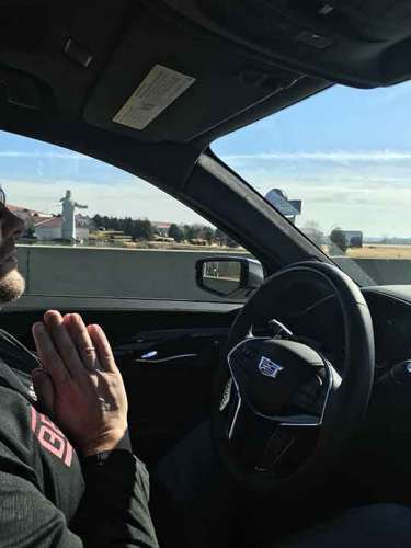 Jimmy Dinsmore driving the Cadillac CT6 Super Cruise hands-free