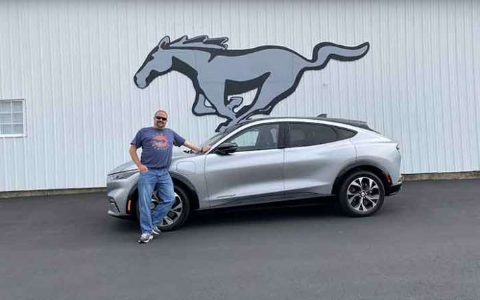 2021 Ford Mustang Mach-E with Mustang author Jimmy Dinsmore
