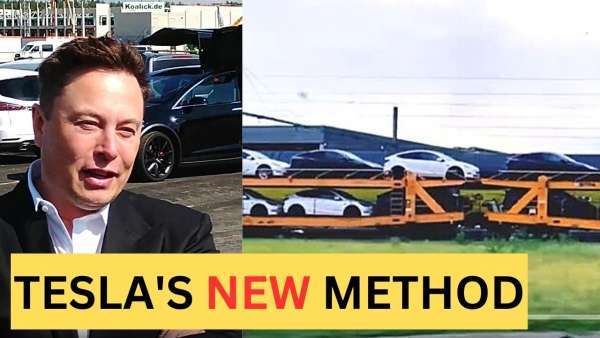 Tesla transport cars in China using train