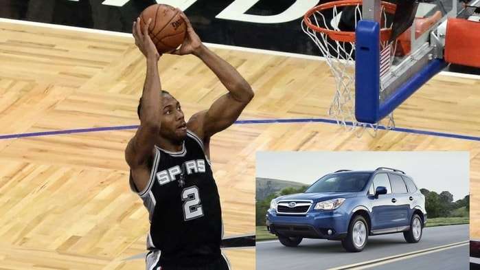NBA superstar Kawhi Leonard drives a previously owned 2016 Subaru Forester
