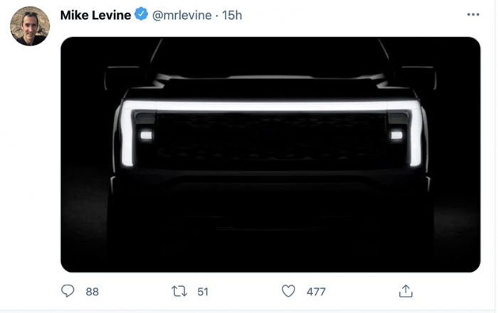 Mike Levine EV F-150 Tweet