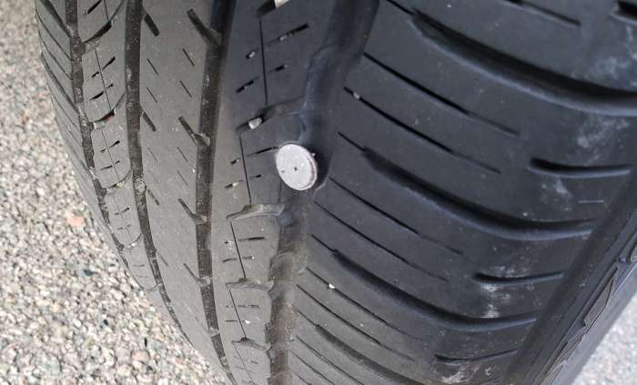 Nail in tire