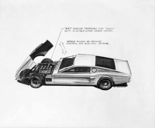 Ford Mustang Mach 1 early sketch
