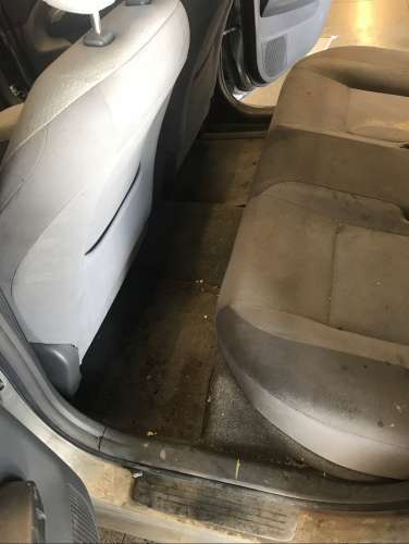 toyota prius passenger rear compartment dirty seats and floor