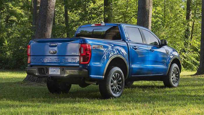 2020 Ford Ranger rear view