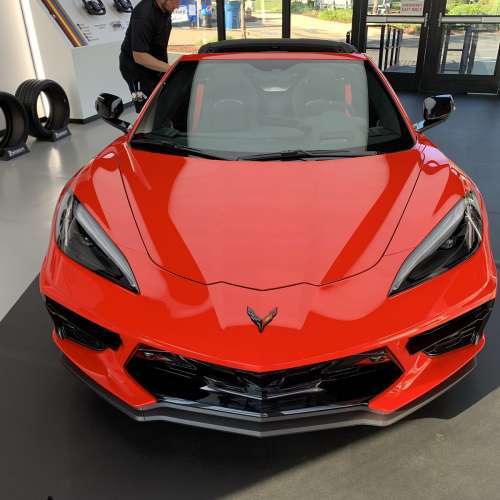 2020 red chevrolet corvette c8 mid-engine