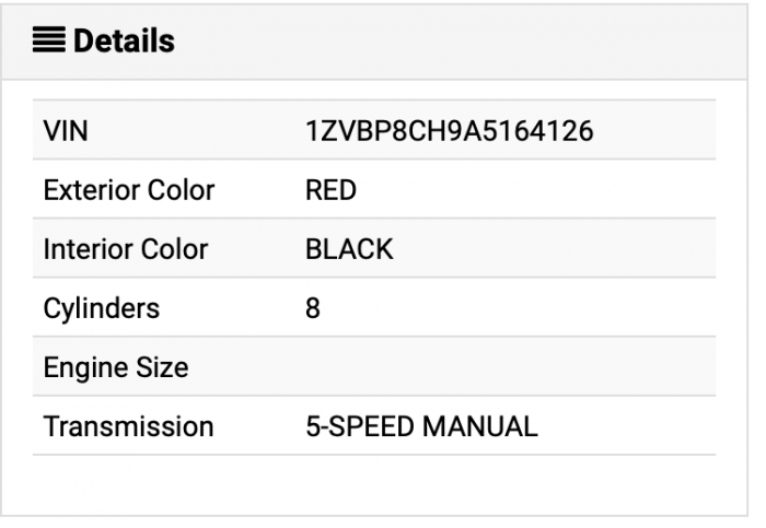 2010 FORD MUSTANG ROUSH BARRETT-JACKSON EDITION 