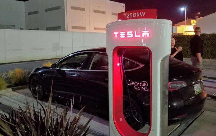 Tesla Model 3 At Supercharger