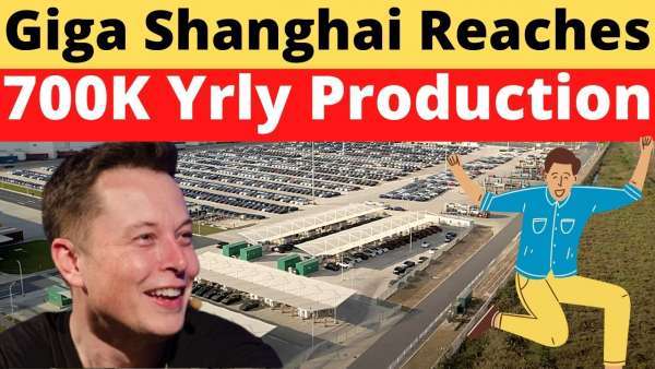 Tesla Giga Shanghai Production 700,000 per year and 14,000 per week