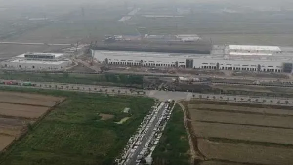 Tesla Gigafactory 3 drone view