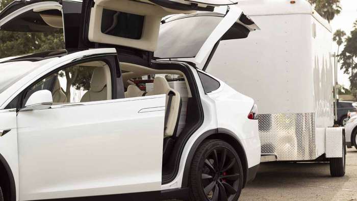 Tesla Model X Towing a Trailer