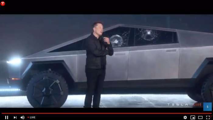 Tesla Cybertruck Broken Glass Elon Musk