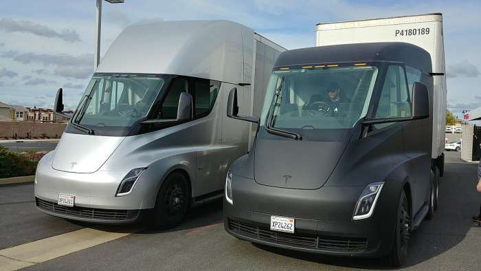 Two Tesla Semi trucks