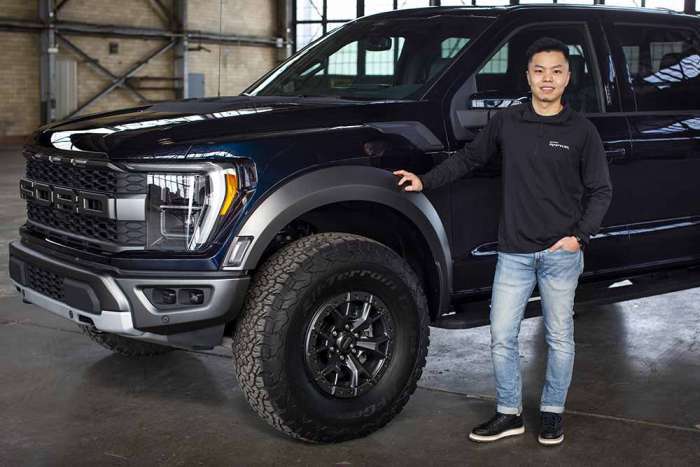 Ford designer Tom Liu with Ford Raptor