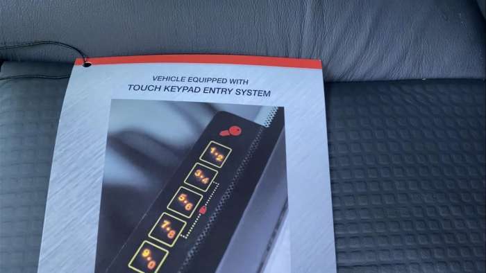Toyota touch keypad entry system manual