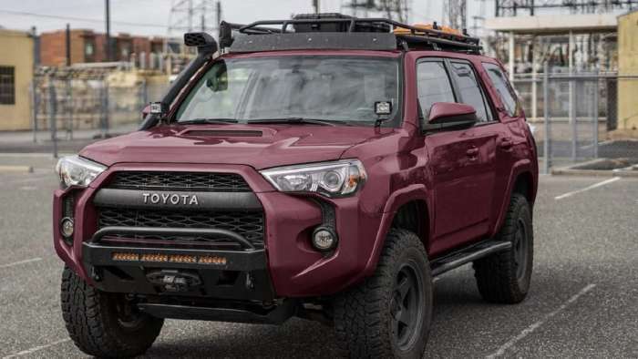 Toyota 4Runner TRD Pro Black Cherry profile view front end