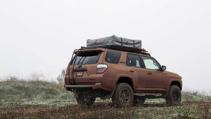 Toyota 4Runner TRD Pro Dark Brown profile view back end rear end