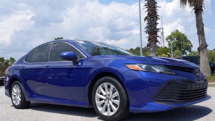 Toyota Camry Blue Crush Metallic profile front end