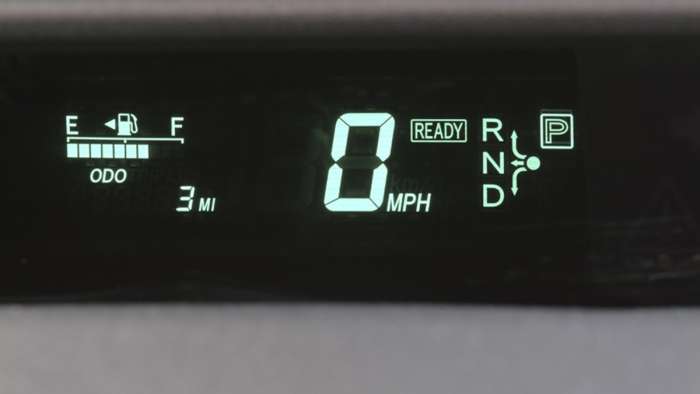 Toyota Heads up display showing fuel status