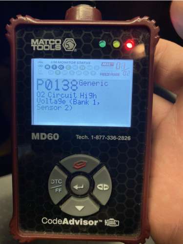 Toyota Prius Oxygen Sensor P0138 Trouble Code