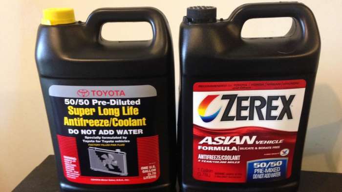 Toyota Prius Super Long Life Engine Coolant and Zerex Long Life Coolant