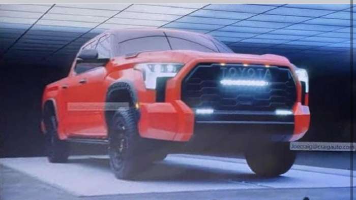 2022 Toyota Tundra TRD Pro red orange profile front end