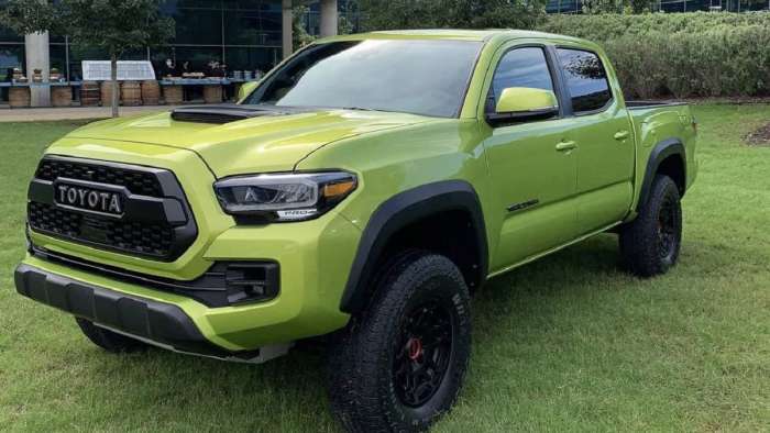 2022 Toyota Tacoma TRD Pro Electric Lime Metallic front end profile