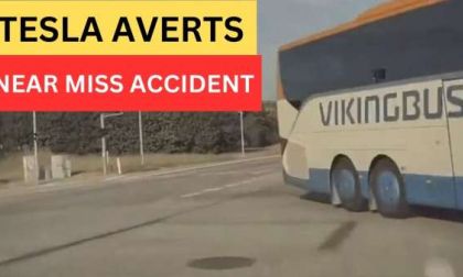 Driver Averts Near Miss Tesla Accident Using Active Safety Features