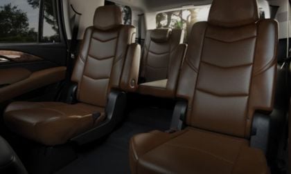 The 2015 Cadillac Escalade rear interior