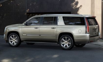 The 2015 Cadillac Escalade ESV side profile