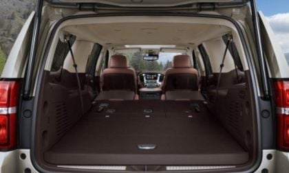 The 2015 Chevrolet Suburban rear hatch open