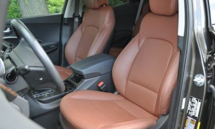 The front seats of the 2013 Hyundai Santa Fe Sport AWD 2.0T 