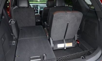 The rear cargo area of the 2013 Ford Explorer Sport