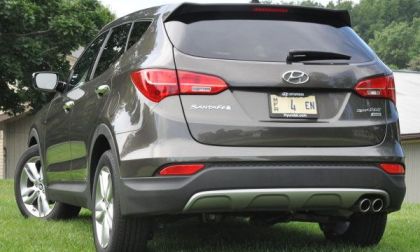 The rear end of the 2013 Hyundai Santa Fe Sport AWD 2.0T 