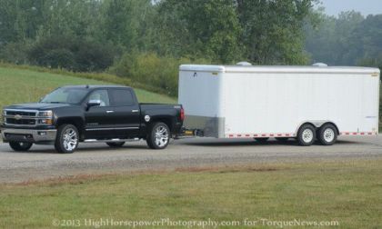 The 2014 Chevrolet Silverado pulling a 9,000lb trailer