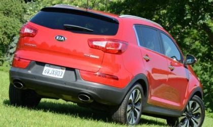 The rear end of the 2013 Kia Sportage SV AWD