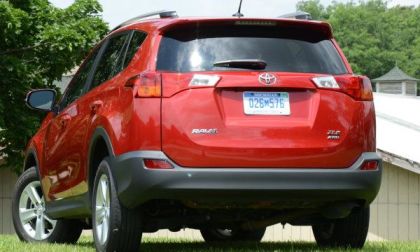 The rear end of the 2013 Toyota RAV4 XLE AWD