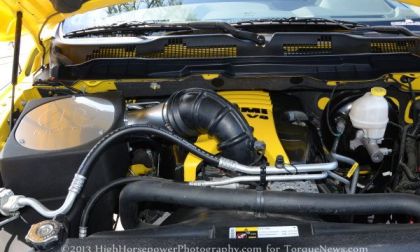 The engine bay of the Ram 1500 Rumble Bee Concept
