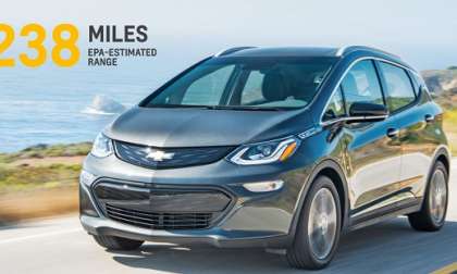 Chevy Bolt range is 238 miles per charge