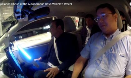 Nissan CEO driving self-driven car