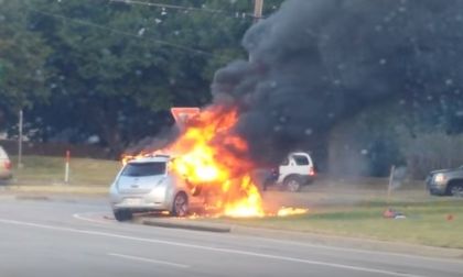 Nissan LEAF on Fire