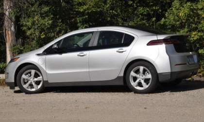 The 2011 Chevrolet Volt in silver