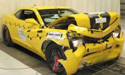 The wrecked 2012 Chevrolet Camaro