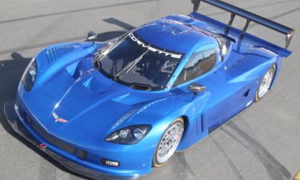 A high angle shot of the 2012 Chevrolet Corvette Daytona Prototype