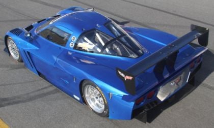 A high angle shot of the 2012 Chevrolet Corvette Daytona Prototype