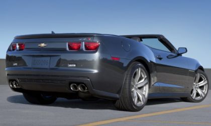 A rear view of the 2013 Chevrolet Camaro ZL1 Convertible
