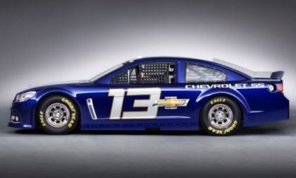 The side profile of the new 2013 Chevrolet SS NASCAR Sprint Cup Car