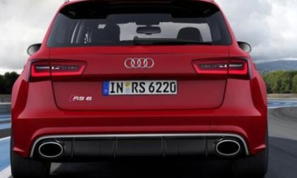 The rear end of the new 2013 Audi RS6 Avant 